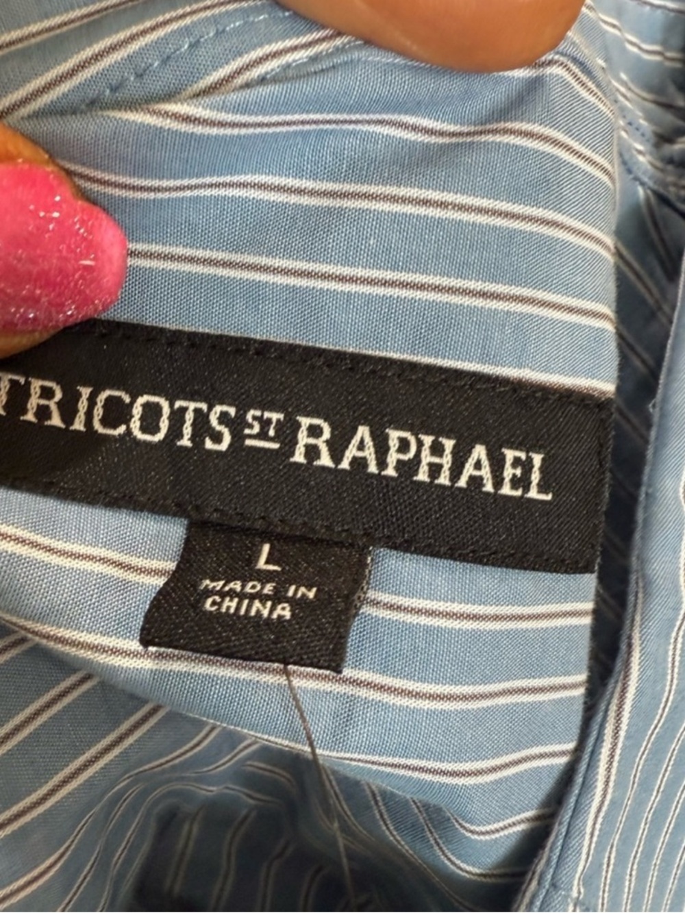 Classic Light Blue Striped Button-Down Shirt for Men - Picture 9 of 11